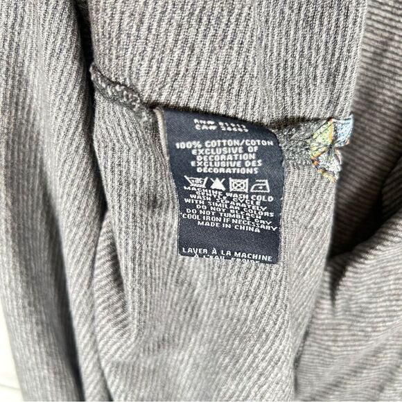 Robert Graham V-Neck Cotton Gray Stripe Long Sleeve T- Shirt 2XL - Picture 5 of 6